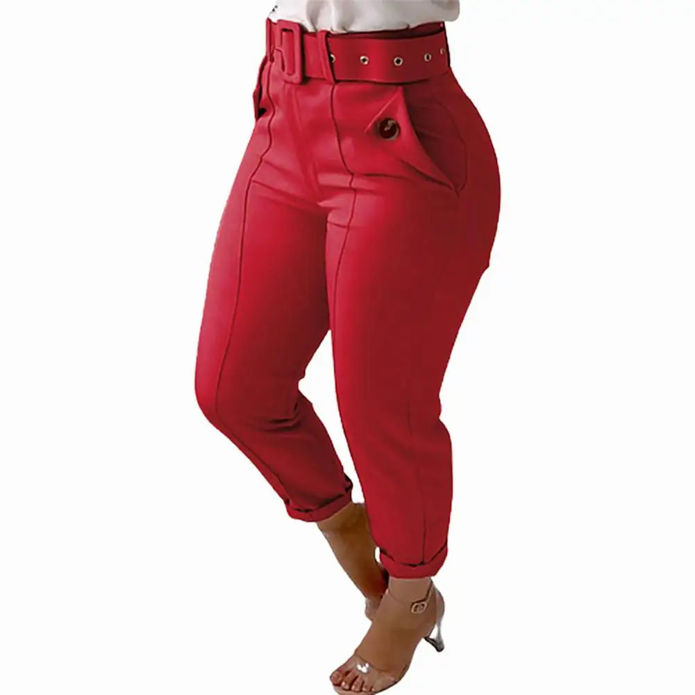 Fashion Women Pants Trouser Solid Color High Waist Button Belt Elastic Pants Skinny Trousers Casual Thick Sweatpants 3 Colors
Fashion Women Pants Trouser Solid Color High Waist Button Belt Elastic Pants Skinny Trousers Casual Thick Sweatpants 3 Colors