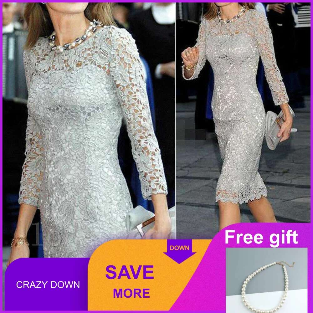 Slim Mother Of Bride Dresses 2019 3/4 Sleeve Knee Length Lace Elegant Evening Gowns For Wedding Party vestidos de fiesta de noch
Slim Mother Of Bride Dresses 2019 3/4 Sleeve Knee Length Lace Elegant Evening Gowns For Wedding Party vestidos de fiesta de noch