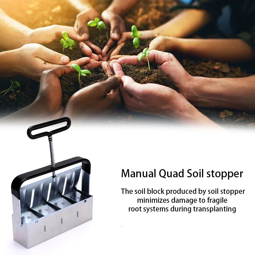Comfort-Grip Ergonomic Planting With Handle Multipurpose Transplant Tool Galvanized Steel Cuttings Manual Quad Soil Blockers
Comfort-Grip Ergonomic Planting With Handle Multipurpose Transplant Tool Galvanized Steel Cuttings Manual Quad Soil Blockers
