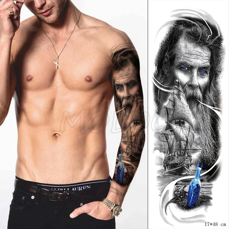 Full Arm Waterproof Temporary Tattoo Sticker Jesus Boat Blue Drifting Bottle Fog Art Fake Tatoo Flash Tatto for Man Woman
Full Arm Waterproof Temporary Tattoo Sticker Jesus Boat Blue Drifting Bottle Fog Art Fake Tatoo Flash Tatto for Man Woman
