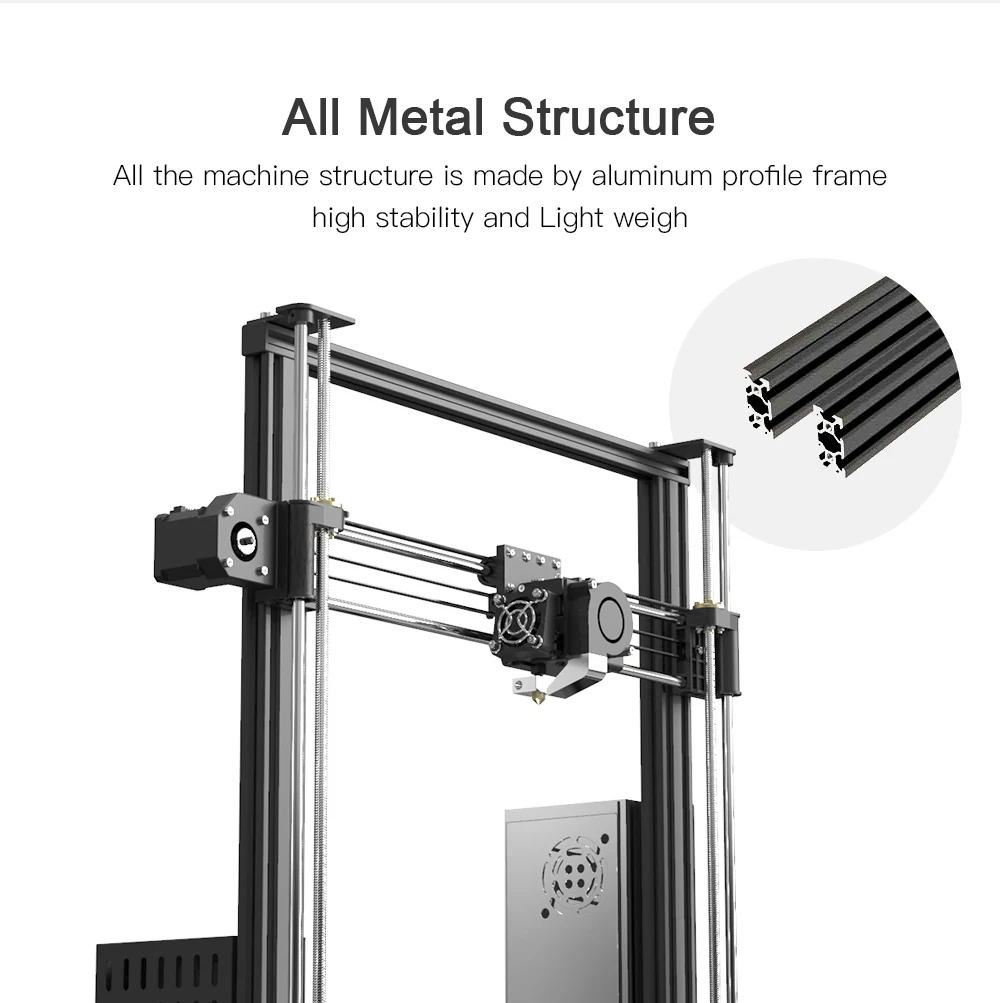 Набор для сборки 3D-принтера Anet A8 Plus большой размер основа под Марлин с открытым