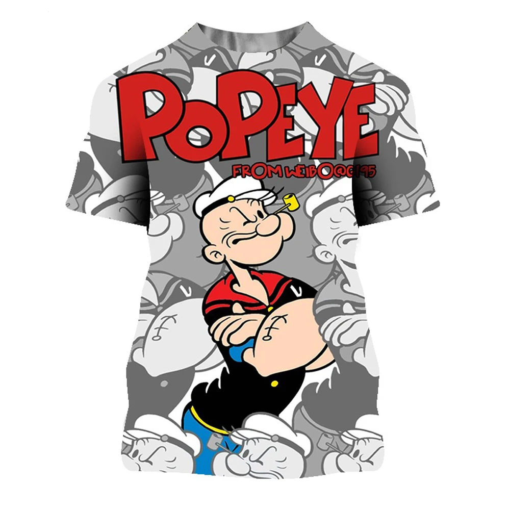 Футболка Popeye для мужчин и женщин, Забавный уличный топ с 3D-принтом, с круглым вырезом, в стиле панк, Одежда большого размера 6XL, лето 
Футболка Popeye для мужчин и женщин, Забавный уличный топ с 3D-принтом, с круглым вырезом, в стиле панк, Одежда большого размера 6XL, лето