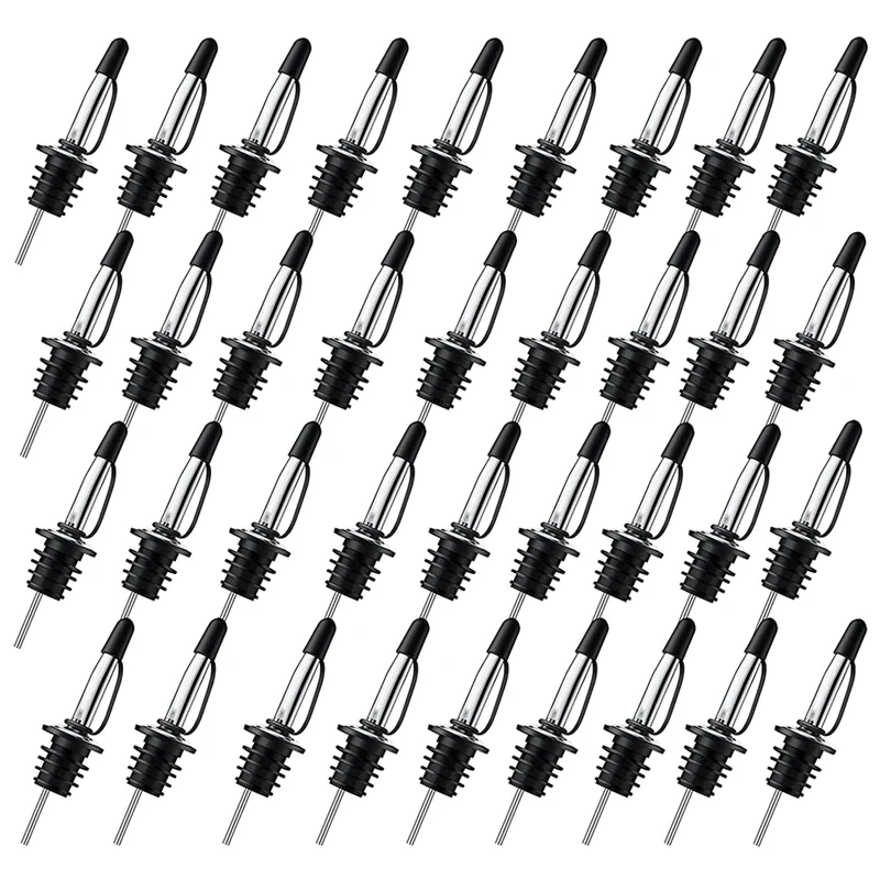 36Pack Liquor Pourers,Stainless Steel Pour Spouts for Bottles with Siamese Rubber Dust Caps,for 3/4inch Bottle Mouth
36Pack Liquor Pourers,Stainless Steel Pour Spouts for Bottles with Siamese Rubber Dust Caps,for 3/4inch Bottle Mouth