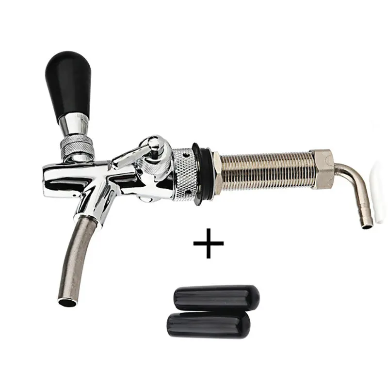 

2019 Adjustable Beer Tap Faucet Flow Control Faucet with 4inch Shank Tap Kit Chrome Plating Homebrew Kegerator Draft Beer