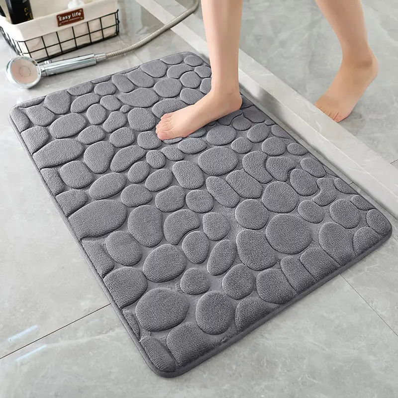 Home Bathroom Non-slip Mat Coral Fleece Water Absorption Floor Toilet Rug Memory Foam Washable Pebble Mats Lavatory Carpets 
Home Bathroom Non-slip Mat Coral Fleece Water Absorption Floor Toilet Rug Memory Foam Washable Pebble Mats Lavatory Carpets