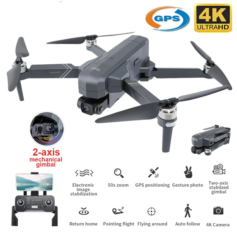 SJRC F11 PRO 4K Drone GPS 5G WI FI 2 Ось Gimbal двойная камера Профессиональный RC складной 50X зум