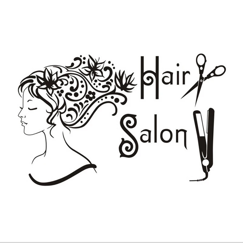 Women Hair Salon Wall Sticker Adhesive Glass Sticker Home Barber Shop Background Decor Black 
Women Hair Salon Wall Sticker Adhesive Glass Sticker Home Barber Shop Background Decor Black