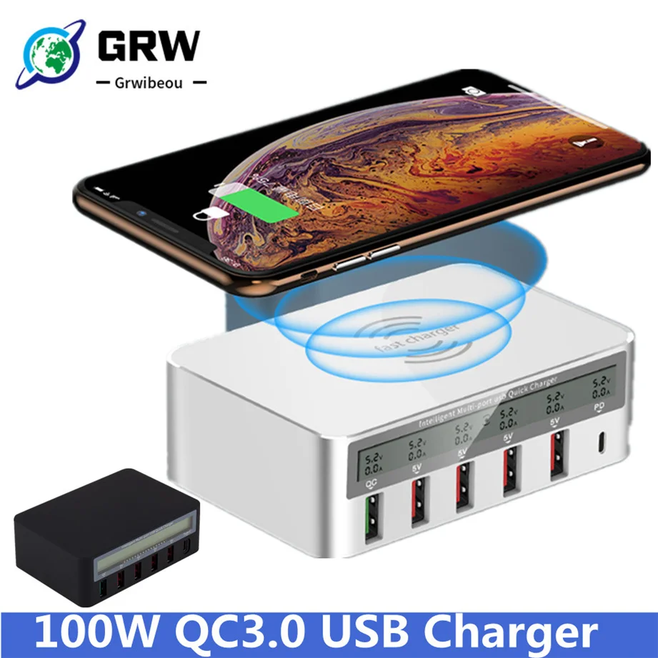 QC3.0 6 Ports LCD USB Charging Dock Fast Charging Universal Compatibility Charging Station for Family and Office Use
QC3.0 6 Ports LCD USB Charging Dock Fast Charging Universal Compatibility Charging Station for Family and Office Use
