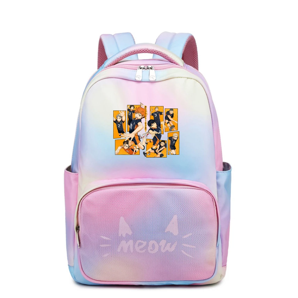 Rainbow Gradient Haikyuu!! VBC Cartoon School Bags Pink Cat Bookbag Waterproof Women Backpack Kawaii Girls Laptop Bagpack rugzak
Rainbow Gradient Haikyuu!! VBC Cartoon School Bags Pink Cat Bookbag Waterproof Women Backpack Kawaii Girls Laptop Bagpack rugzak