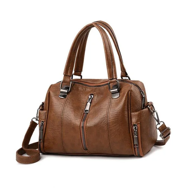 Soft PU leather Ladies Messenger Bag Female Boston Zippers Handbag Purse Casual Women Totes Single Shoulder Bags 2021
Soft PU leather Ladies Messenger Bag Female Boston Zippers Handbag Purse Casual Women Totes Single Shoulder Bags 2021