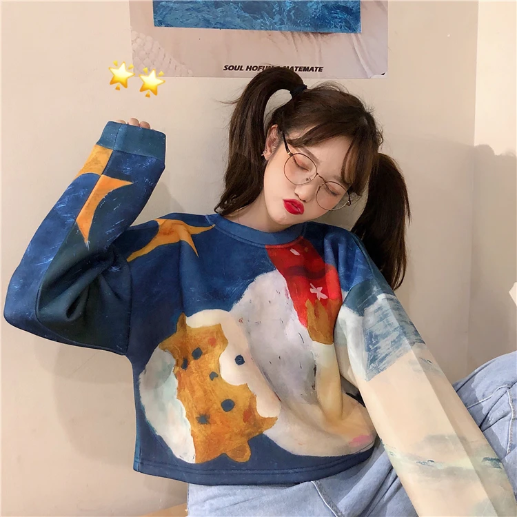 chic autumn style casual fashion brand loose o-neck Hipster pullovers Korean hoodies women print oversized Sweatshirts new
chic autumn style casual fashion brand loose o-neck Hipster pullovers Korean hoodies women print oversized Sweatshirts new