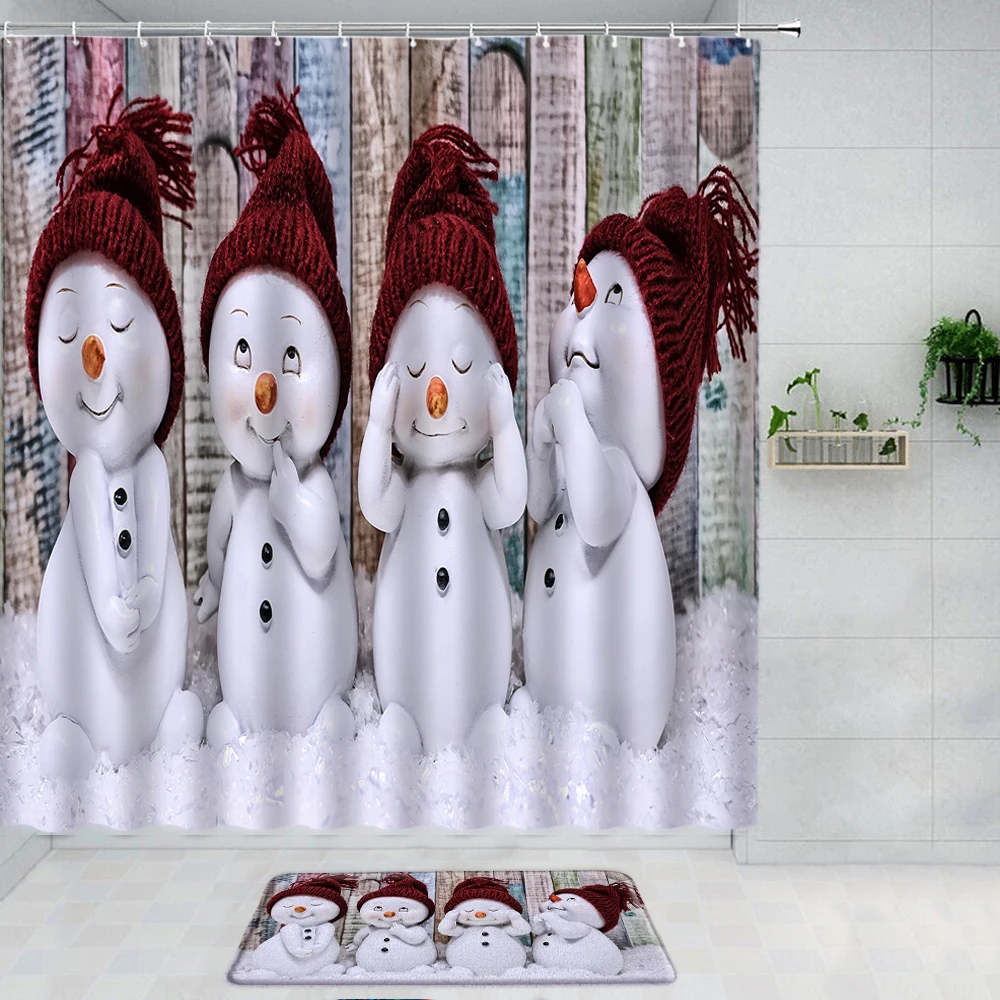 Christmas Cute Cartoon Snowman Wooden Board Shower Curtain Set Bathroom Curtains Cortina шторы Home Bath Decor Bathroom Supplies
Christmas Cute Cartoon Snowman Wooden Board Shower Curtain Set Bathroom Curtains Cortina шторы Home Bath Decor Bathroom Supplies