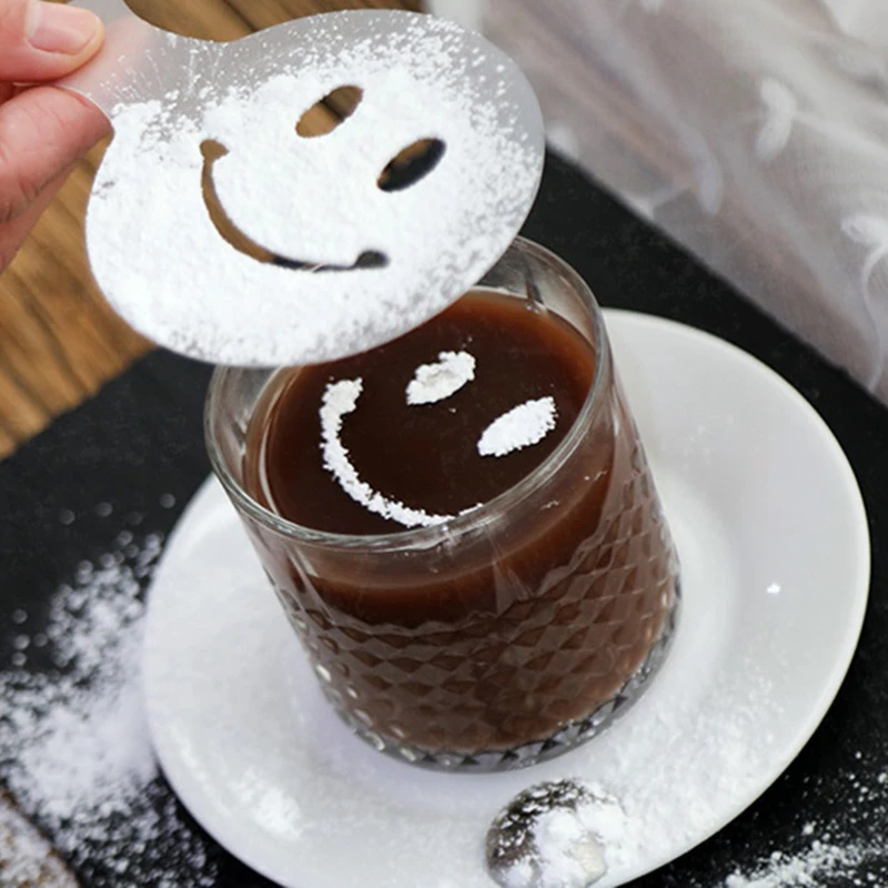 New 16 Pcs/set Coffee Printing Model Foam Spray Cake Stencils Coffee Drawing Cappuccino Mold Powdered Sugar Sieve Decorate Tools
New 16 Pcs/set Coffee Printing Model Foam Spray Cake Stencils Coffee Drawing Cappuccino Mold Powdered Sugar Sieve Decorate Tools
