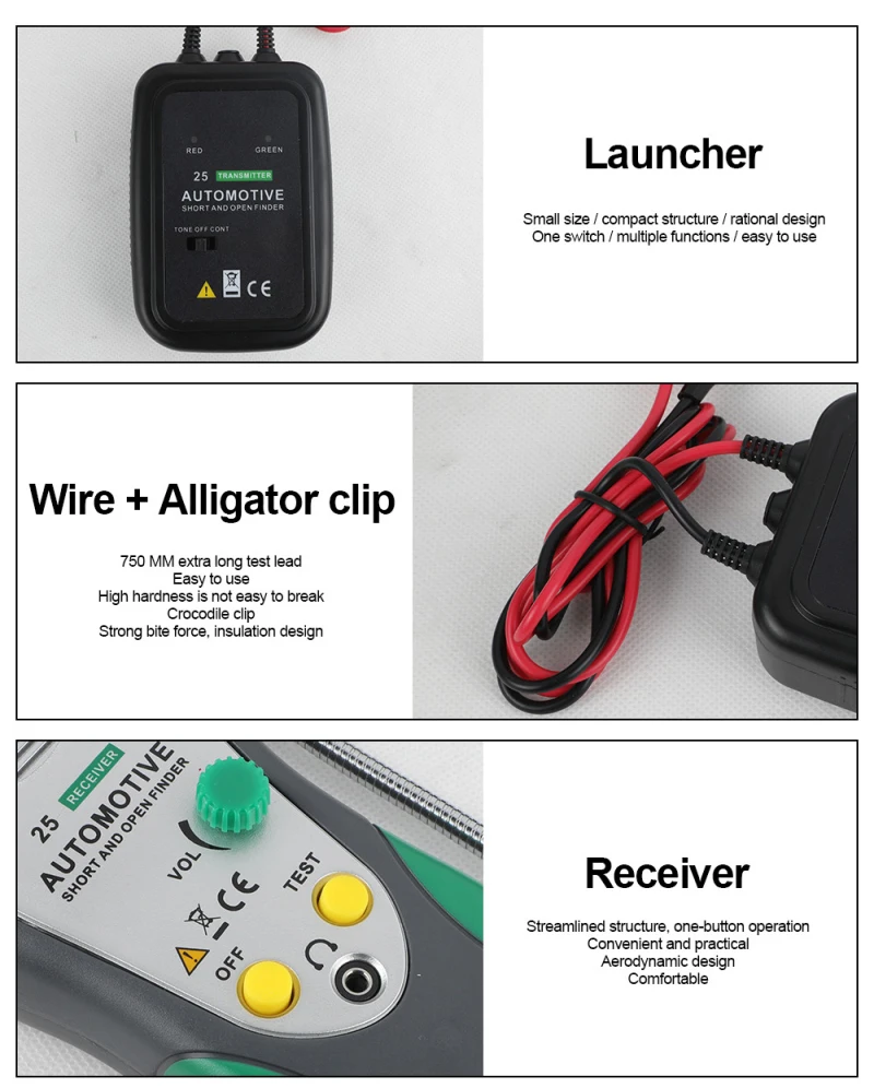 DY25 Cable Tracker Automotive Short Open Circuit Finder Tester Car Repair Tool Tracer Diag 2 Wire Cables Type PK EM415pro
DY25 Cable Tracker Automotive Short Open Circuit Finder Tester Car Repair Tool Tracer Diag 2 Wire Cables Type PK EM415pro