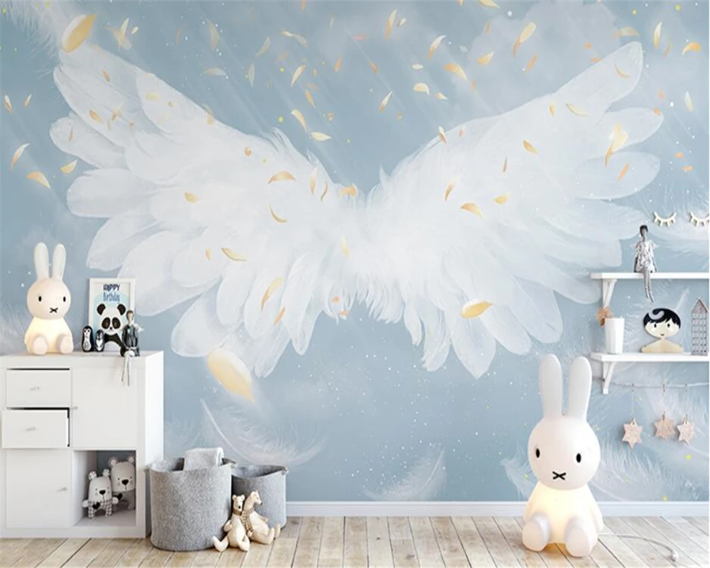 beibehang Custom white feather wings wallpaper living room TV background wall Nordic mural wallpaper wall papers home decor
beibehang Custom white feather wings wallpaper living room TV background wall Nordic mural wallpaper wall papers home decor