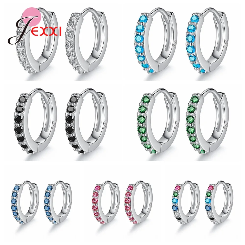 

Delicate Wedding 925 Sterling Silver Cubic Zirconia Hoop Earrings Women's Fashion Party Jewelry Gift CZ Brincos