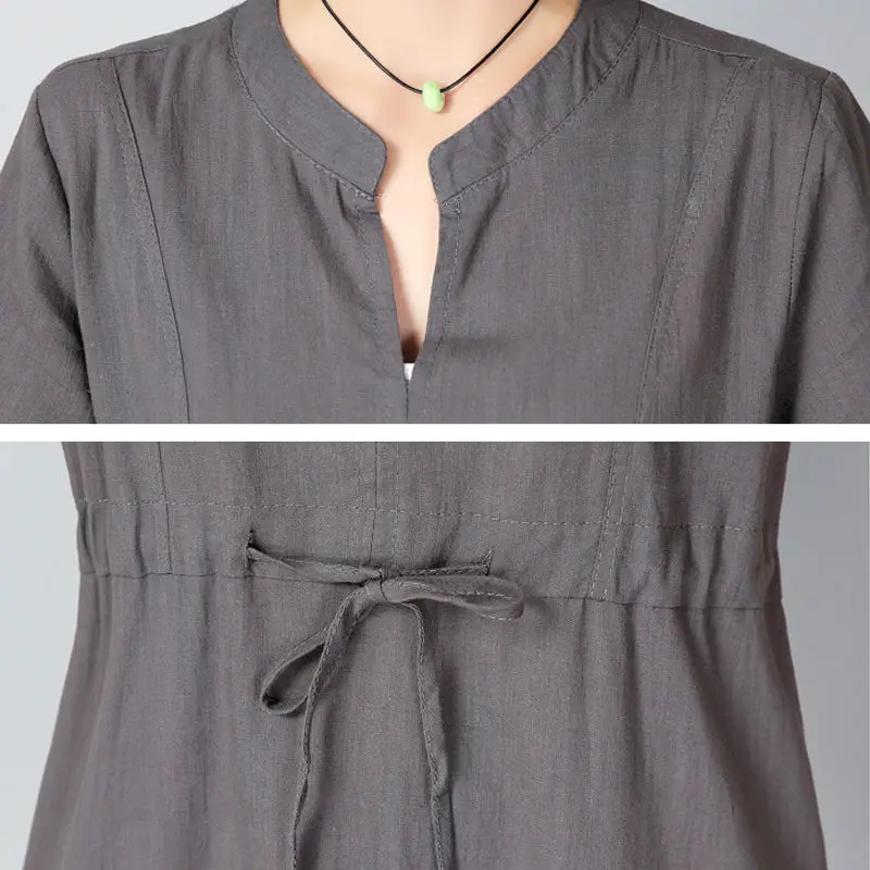 Women's Spring Summer Style Women's Dress V-Neck Short Sleeve Literary Fan Cotton Linen Elegant Temperament Ladies SS3143
Women's Spring Summer Style Women's Dress V-Neck Short Sleeve Literary Fan Cotton Linen Elegant Temperament Ladies SS3143