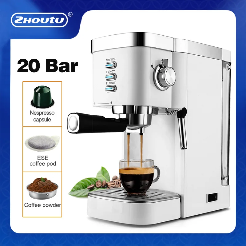 Zhoutu 20 Bar Coffee Machine 3 in 1 Espresso Cafetera,ESE Coffee Pod & Nespresso Capsule Coffee Maker With Milk Frother Wand
Zhoutu 20 Bar Coffee Machine 3 in 1 Espresso Cafetera,ESE Coffee Pod & Nespresso Capsule Coffee Maker With Milk Frother Wand