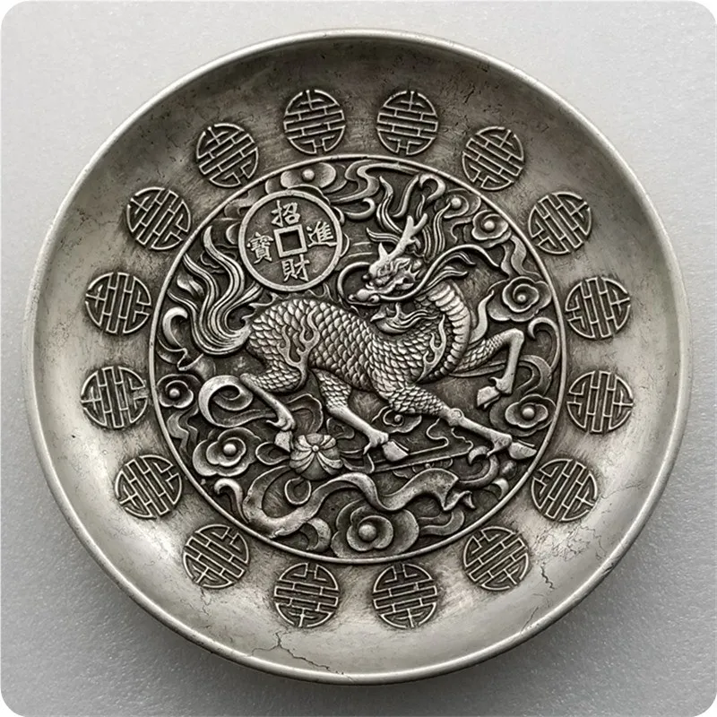 Personality Retro Statue Ornaments Desk Antique Brass Tea Home Decorations Copper ornaments Kirin silver plate 200g#30-6
Personality Retro Statue Ornaments Desk Antique Brass Tea Home Decorations Copper ornaments Kirin silver plate 200g#30-6