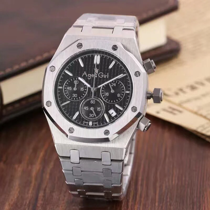 Top Classic New Mens Watch Stainless Steel Japanese Quartz AAA+ Quality Sapphire Chronograph Rose Gold Silver Black White 
Top Classic New Mens Watch Stainless Steel Japanese Quartz AAA+ Quality Sapphire Chronograph Rose Gold Silver Black White