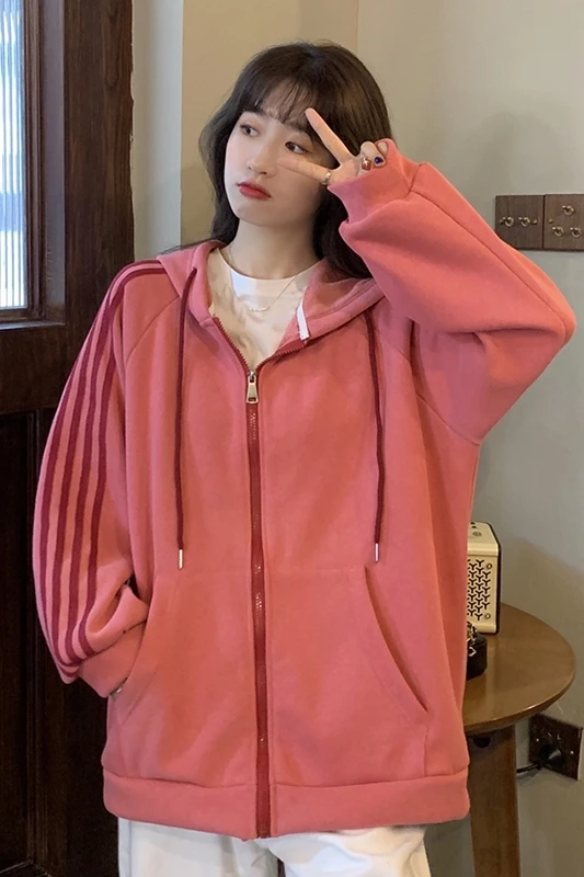 Sweater Fleece Thickened Women's Autumn and Winter Loose Hooded Coat 2020 New Korean Style Casual Zipper Top 
Sweater Fleece Thickened Women's Autumn and Winter Loose Hooded Coat 2020 New Korean Style Casual Zipper Top
