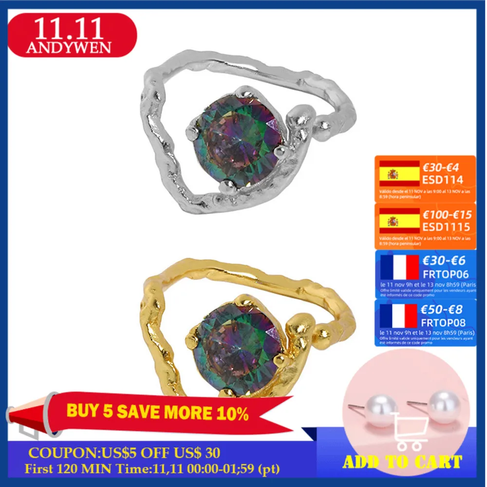 ANDYWEN 925 Sterling Silver Gold Colorful Beads Charm Resizable Rings Rock Punk Party Wedding Jewelry 2021 Wedding Gift
ANDYWEN 925 Sterling Silver Gold Colorful Beads Charm Resizable Rings Rock Punk Party Wedding Jewelry 2021 Wedding Gift