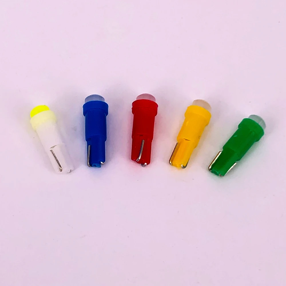 200PCS T5 1 COB LED 1 SMD Dashboard Licence Plate Speed Wedge Light Car Bulb White Red Blue Yellow Green 5 Colors DC 12V 
200PCS T5 1 COB LED 1 SMD Dashboard Licence Plate Speed Wedge Light Car Bulb White Red Blue Yellow Green 5 Colors DC 12V