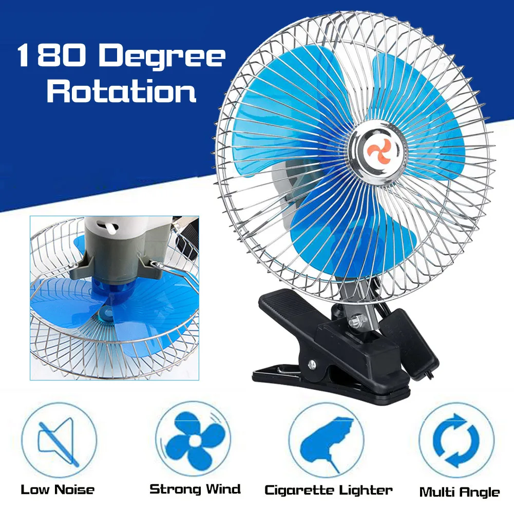 New Upgrade 6inch 12V 24V Portable Cooling Fan Car Oscillating Fans 180° Rotatable Clip-On Adjustable Speed Rotatable Car Fan
New Upgrade 6inch 12V 24V Portable Cooling Fan Car Oscillating Fans 180° Rotatable Clip-On Adjustable Speed Rotatable Car Fan