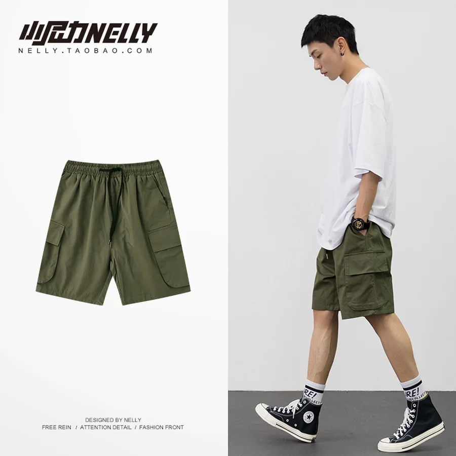 Summer Camouflage Cargo Shorts Men Cotton Black Military Short Hombre Bermuda Masculina Clothes 2019 Elastic Waist CC50DK001 | Мужская