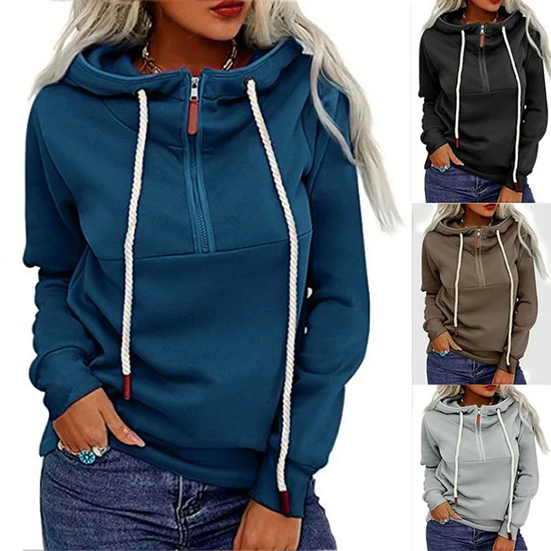 Female Tops Women's Sweatshirts Long Sleeve Hooded Pullover Blouse With Zipper for Spring Fall Women's Hoodies Streetwear Y2k
Female Tops Women's Sweatshirts Long Sleeve Hooded Pullover Blouse With Zipper for Spring Fall Women's Hoodies Streetwear Y2k