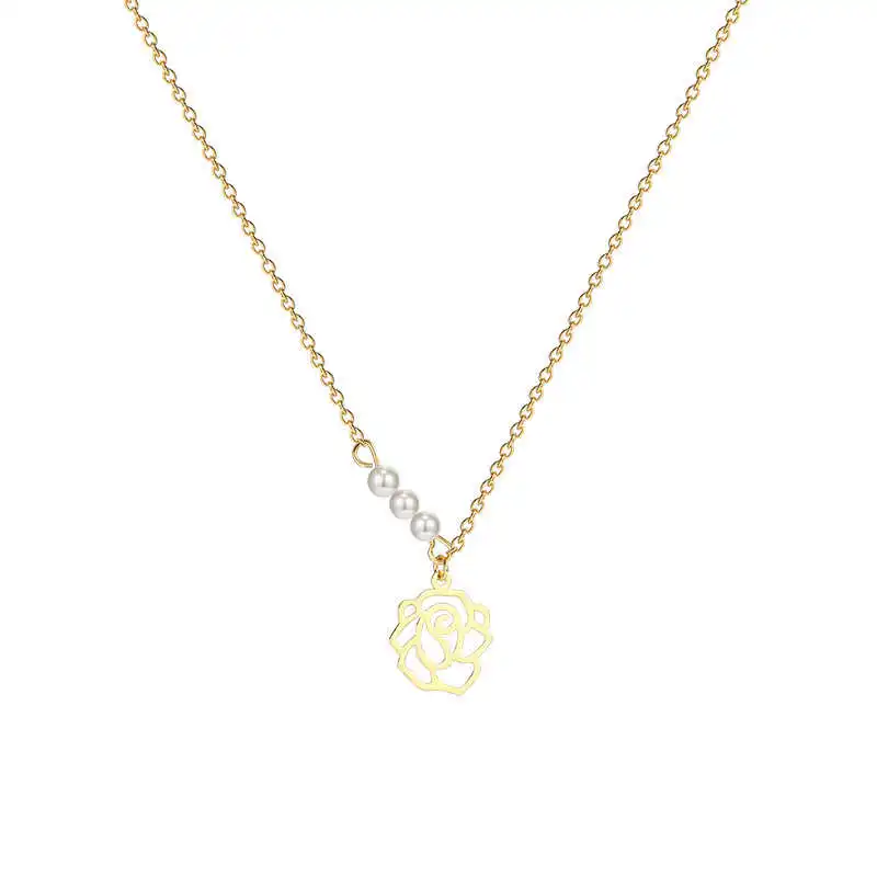 Popular Jewellery Real New Flower Pearl Simple Titanium Steel Women's Design Hollow Clavicle Chain Party Necklace for Women
Popular Jewellery Real New Flower Pearl Simple Titanium Steel Women's Design Hollow Clavicle Chain Party Necklace for Women