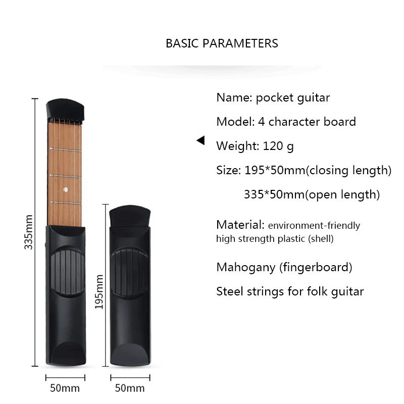 MIni Pocket Guitar 6 String 6 Frets/4 Frets Pocket Acoustic Guitar Practice Tool Guitar Parts Gadget Chord Trainer For Beginner
MIni Pocket Guitar 6 String 6 Frets/4 Frets Pocket Acoustic Guitar Practice Tool Guitar Parts Gadget Chord Trainer For Beginner