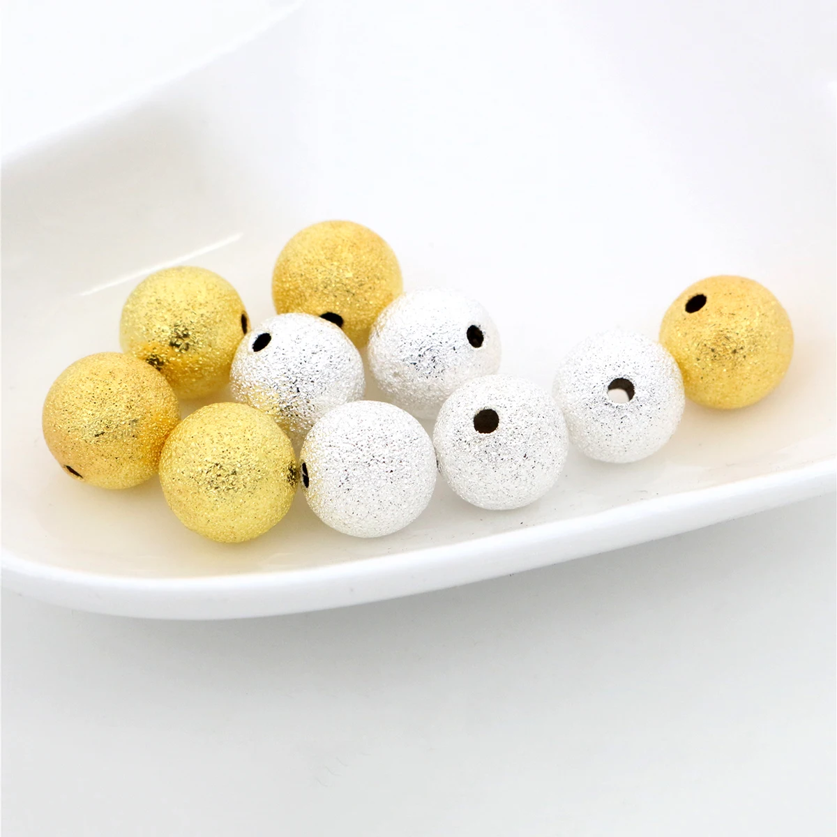 50pcs/Lot 6/8/10mm Silver Plated Gold Color Round Spacer Beads Frosted Ball End Seed Beads For Necklace Bracelet Jewelry Making
50pcs/Lot 6/8/10mm Silver Plated Gold Color Round Spacer Beads Frosted Ball End Seed Beads For Necklace Bracelet Jewelry Making