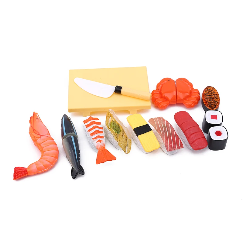 

12 Pcs Colorful Plastic Food Toy Reusable Multiple Times Of Toy micro-cut Sushi Kitchen Toys For Children