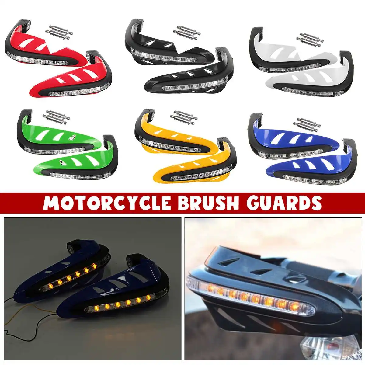 22mm Universal Motorcycle Handguard Handlebar Protector Hand Guards w/ LED Turn Signal Lights for Honda/KTM/ATV/Suzuki/Yamaha
22mm Universal Motorcycle Handguard Handlebar Protector Hand Guards w/ LED Turn Signal Lights for Honda/KTM/ATV/Suzuki/Yamaha
