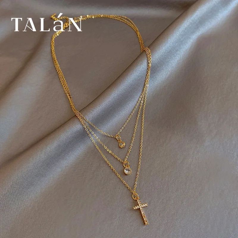 Ожерелье с подвеской крестом Ins Music of the Tide Женская мода высокого класса