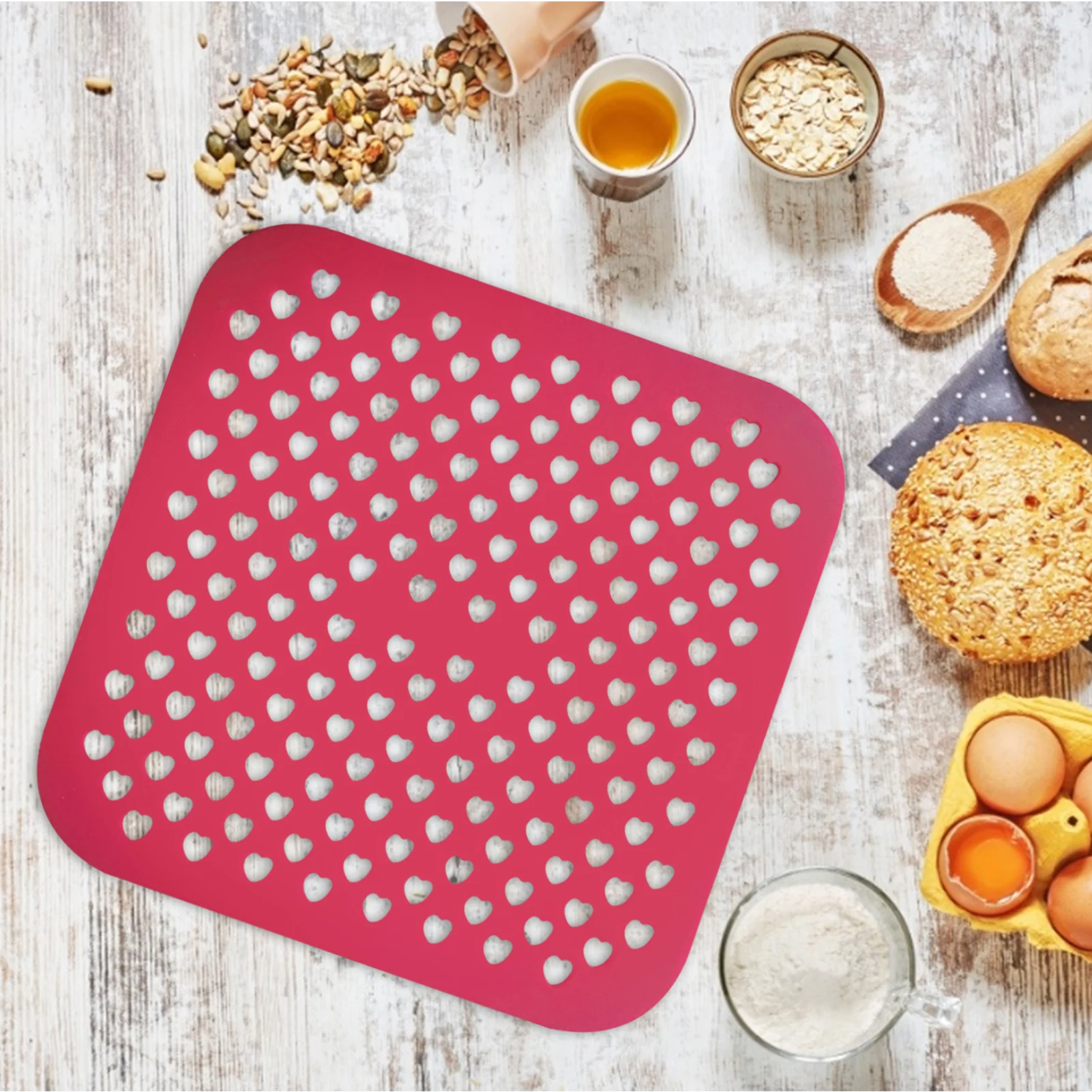 Air Fryer Liner Food Grade Reusable Silicone Anti-slip Square Air Fryer Mat Non-Stick Steaming Basket Mat Cooking Kitchen Tool
Air Fryer Liner Food Grade Reusable Silicone Anti-slip Square Air Fryer Mat Non-Stick Steaming Basket Mat Cooking Kitchen Tool