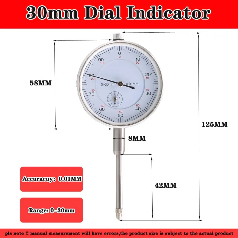0-10mm Precision Tool Dial Indicator Gauge 0.01mm Professional Dial Test Indicator Accuracy Measurement Instrument Tools
0-10mm Precision Tool Dial Indicator Gauge 0.01mm Professional Dial Test Indicator Accuracy Measurement Instrument Tools
