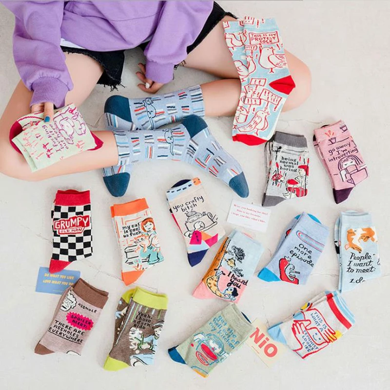 Woman Sock Colorful Fashion Print AB Style Cute Graffiti Oil Paint Autumn Winter Street Popular Gift Girl's Hip-Hop Funny Socks
Woman Sock Colorful Fashion Print AB Style Cute Graffiti Oil Paint Autumn Winter Street Popular Gift Girl's Hip-Hop Funny Socks