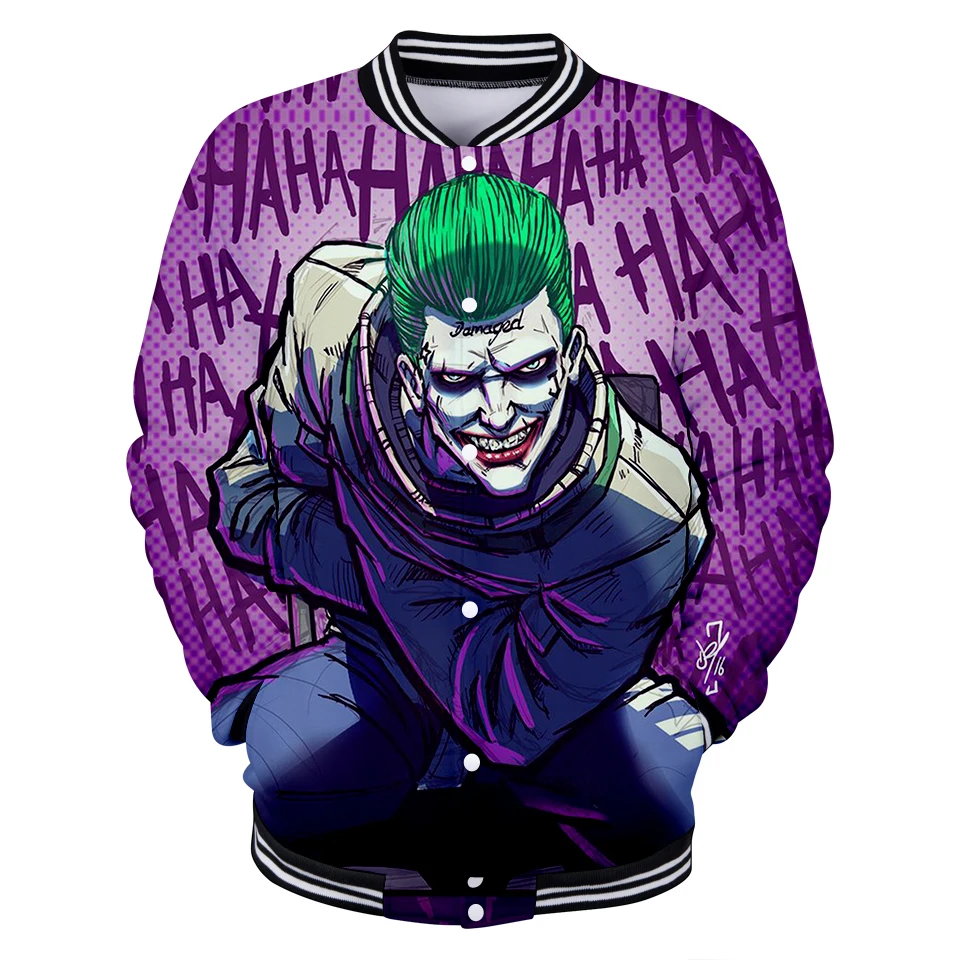 3D Jacket Haha Joker Printed Sweatshirt High Quality Baseball Jacket Men Long Sleeve Hot Sale Leisure Outerwear & Coats Casual
3D Jacket Haha Joker Printed Sweatshirt High Quality Baseball Jacket Men Long Sleeve Hot Sale Leisure Outerwear & Coats Casual