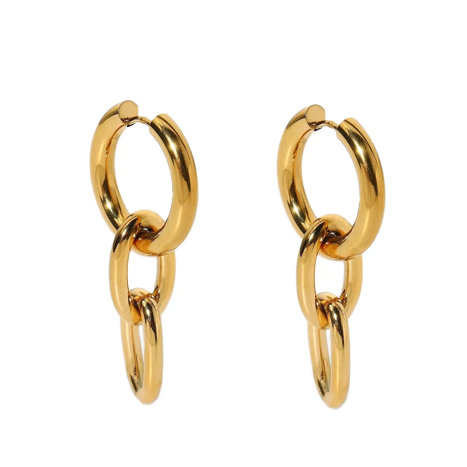 18K Gold-plated Stainless Steel Large Gold Chain Pendant Earrings Double Titanium Steel Earrings Female Jewelry Gift Girl
18K Gold-plated Stainless Steel Large Gold Chain Pendant Earrings Double Titanium Steel Earrings Female Jewelry Gift Girl