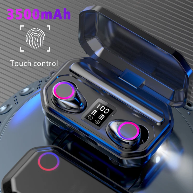 Беспроводной Bluetooth 5,0 наушники светодиодный Дисплей Беспроводной наушники спортивные наушники 3500 мАч зарядным устройством с микрофоном
Беспроводной Bluetooth 5,0 наушники светодиодный Дисплей Беспроводной наушники спортивные наушники 3500 мАч зарядным устройством с микрофоном