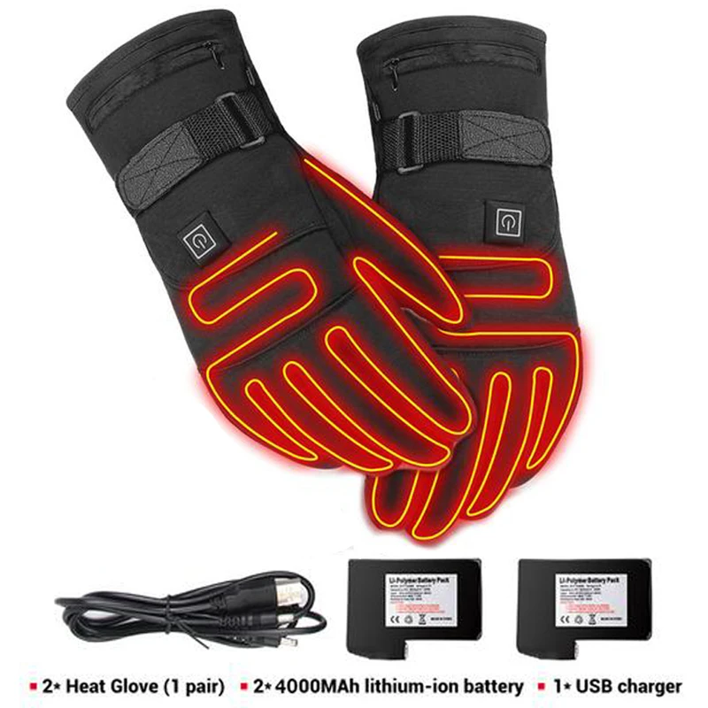 Winter Thermal Gloves Waterproof Electric Heated Gloves 3200 MAh Battery Powered For Ski Climbing Heating Gloves
Winter Thermal Gloves Waterproof Electric Heated Gloves 3200 MAh Battery Powered For Ski Climbing Heating Gloves