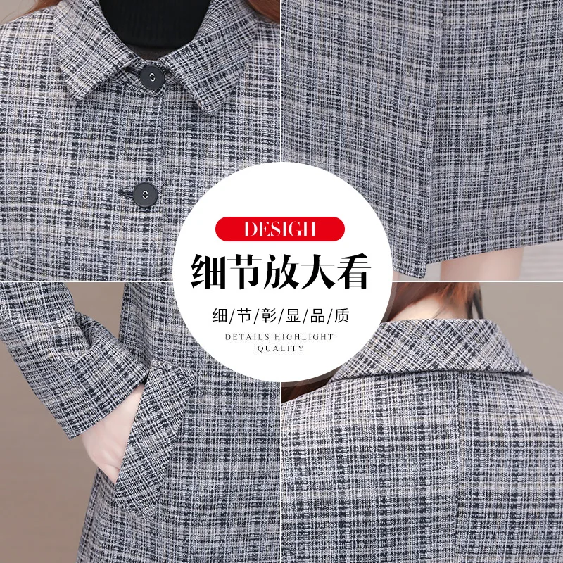 Autumn fashion Thicken Plaid Women Coat Winter Slim Single Breasted Long Women Outerwear Office Lady Pocket Plus Size Coat 
Autumn fashion Thicken Plaid Women Coat Winter Slim Single Breasted Long Women Outerwear Office Lady Pocket Plus Size Coat