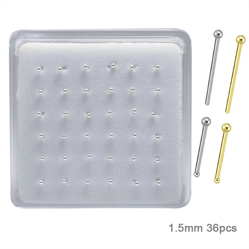 pack of 36pcs 925 sterling silver 1.5mm Ball Nose pin bone nostril stud piercing jewelry
pack of 36pcs 925 sterling silver 1.5mm Ball Nose pin bone nostril stud piercing jewelry