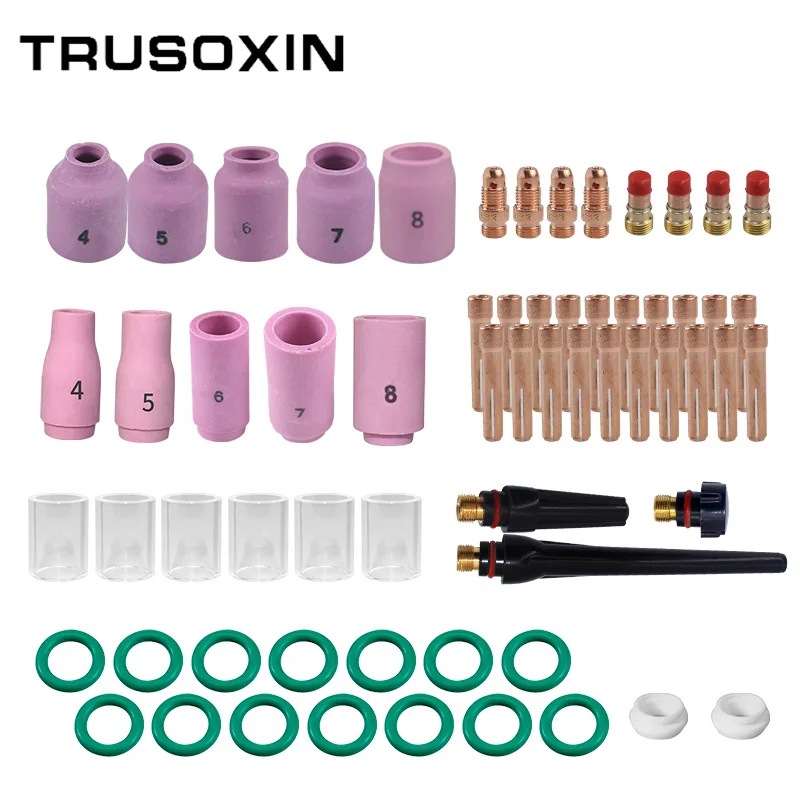 51Pcs TIG Welding Torch Gas Lens For WP17 WP18 WP26 TIG Back Cap Collet And Collet Body Spares Kit Durable Practical Accessories
51Pcs TIG Welding Torch Gas Lens For WP17 WP18 WP26 TIG Back Cap Collet And Collet Body Spares Kit Durable Practical Accessories