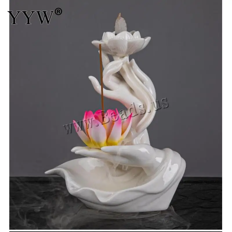 Buddha Hand Lotus Incense Waterfall Incense Burner Holder Ceramic Backflow Incense Burner Censer Aroma Burner Home Decoration
Buddha Hand Lotus Incense Waterfall Incense Burner Holder Ceramic Backflow Incense Burner Censer Aroma Burner Home Decoration