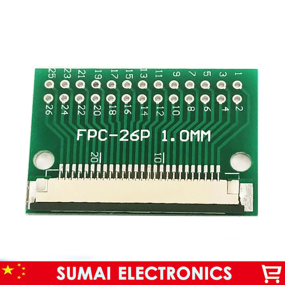 26-контактный разъем 1,0 мм FPC/FFC PCB разъем адаптер плата, плоский гибкий кабель 26 P односторонний разъем
26-контактный разъем 1,0 мм FPC/FFC PCB разъем адаптер плата, плоский гибкий кабель 26 P односторонний разъем
