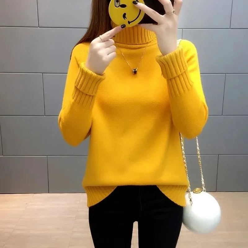 Autumn and winter turtleneck sweater women new pullover sweater long-sleeved top Korean wild loose solid color sweater 584
Autumn and winter turtleneck sweater women new pullover sweater long-sleeved top Korean wild loose solid color sweater 584