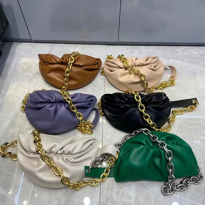2021 Fashion Famous Brand Design Real Leather Waist Bag Luxury Texture Thick Chain Folding Dumpling Bag Lady Hand Diagonal Bag
2021 Fashion Famous Brand Design Real Leather Waist Bag Luxury Texture Thick Chain Folding Dumpling Bag Lady Hand Diagonal Bag